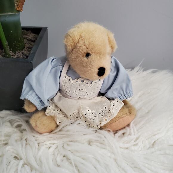 Vintage Muffy Vanderbear Blue Dress And Apron Plush - Picture 1 of 7